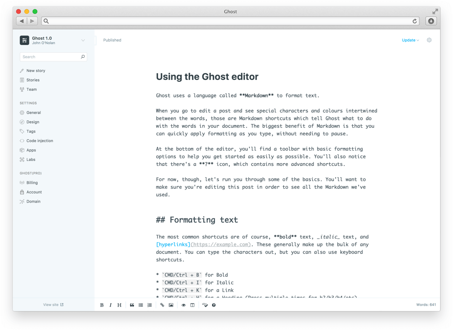 Ghost 1.15.0 发布，现代在线内容专业发布平台