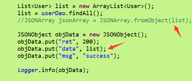 JSONObject和JSONArray存放list集合
