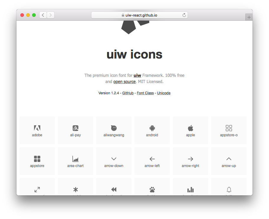 uiw-iconfont v1.2.4 发布，开源图标字体