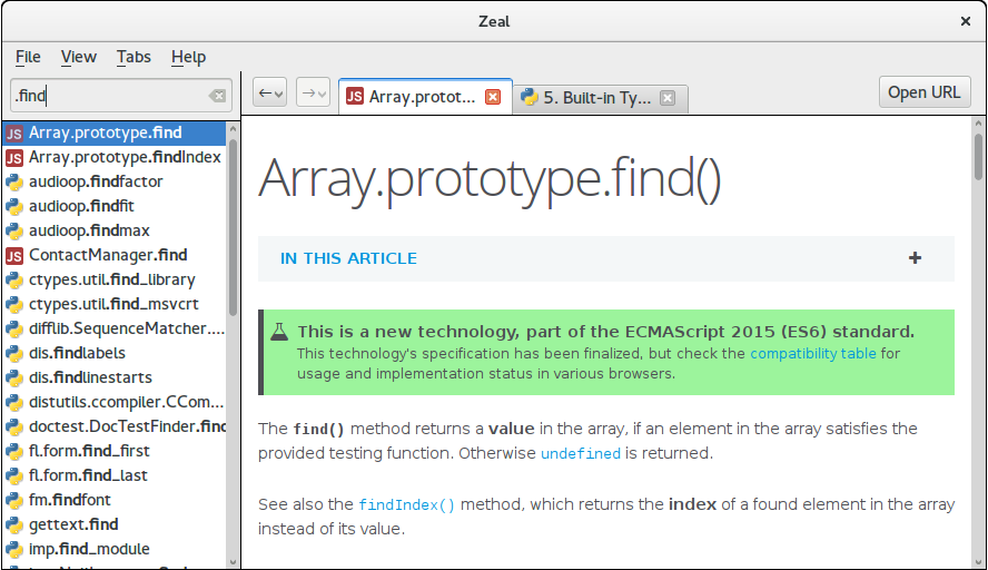 Zeal 0.5.0 发布，简单实用的离线文档浏览器