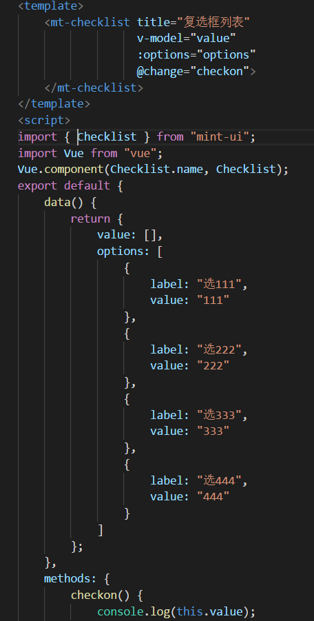 mint ui checklist change事件