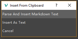 VNote 1.22 粘贴富文本为 Markdown