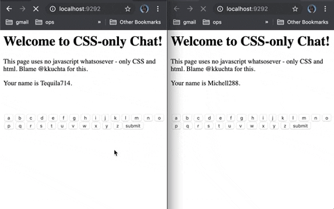 不用任何 JS 的异步 Web 聊天组件 CSS-Only Chat