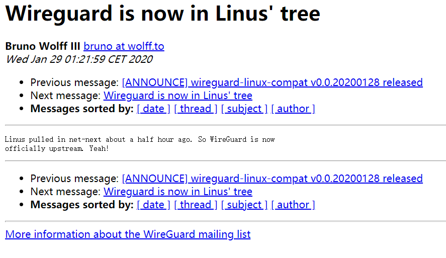 WireGuard 和多路径 TCP 已被合并进 Linux 5.6 内核主线