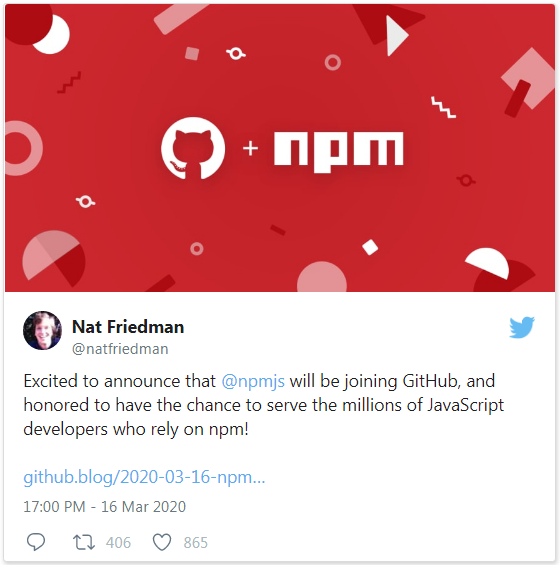 GitHub 收购 npm