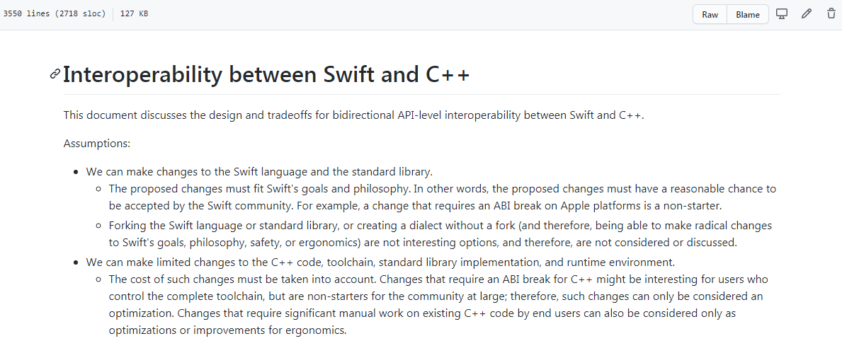 Swift 与 C++ 互操作性的讨论