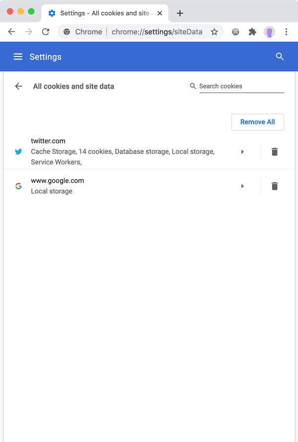 Chrome “Cookie 数据设置”不对谷歌旗下网站生效