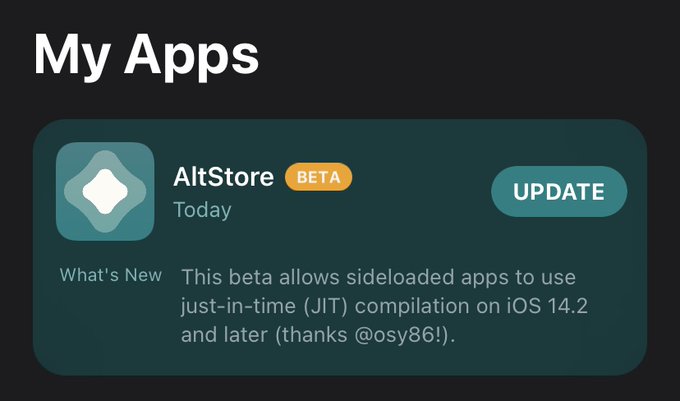 iOS 14.2 原生支持 JIT 编译