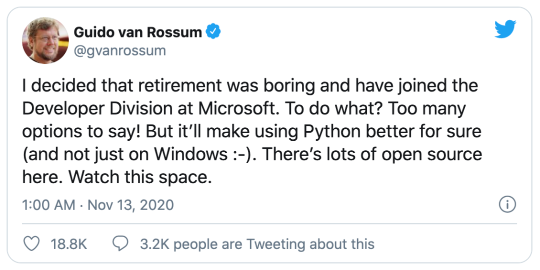 Python 之父加入微软