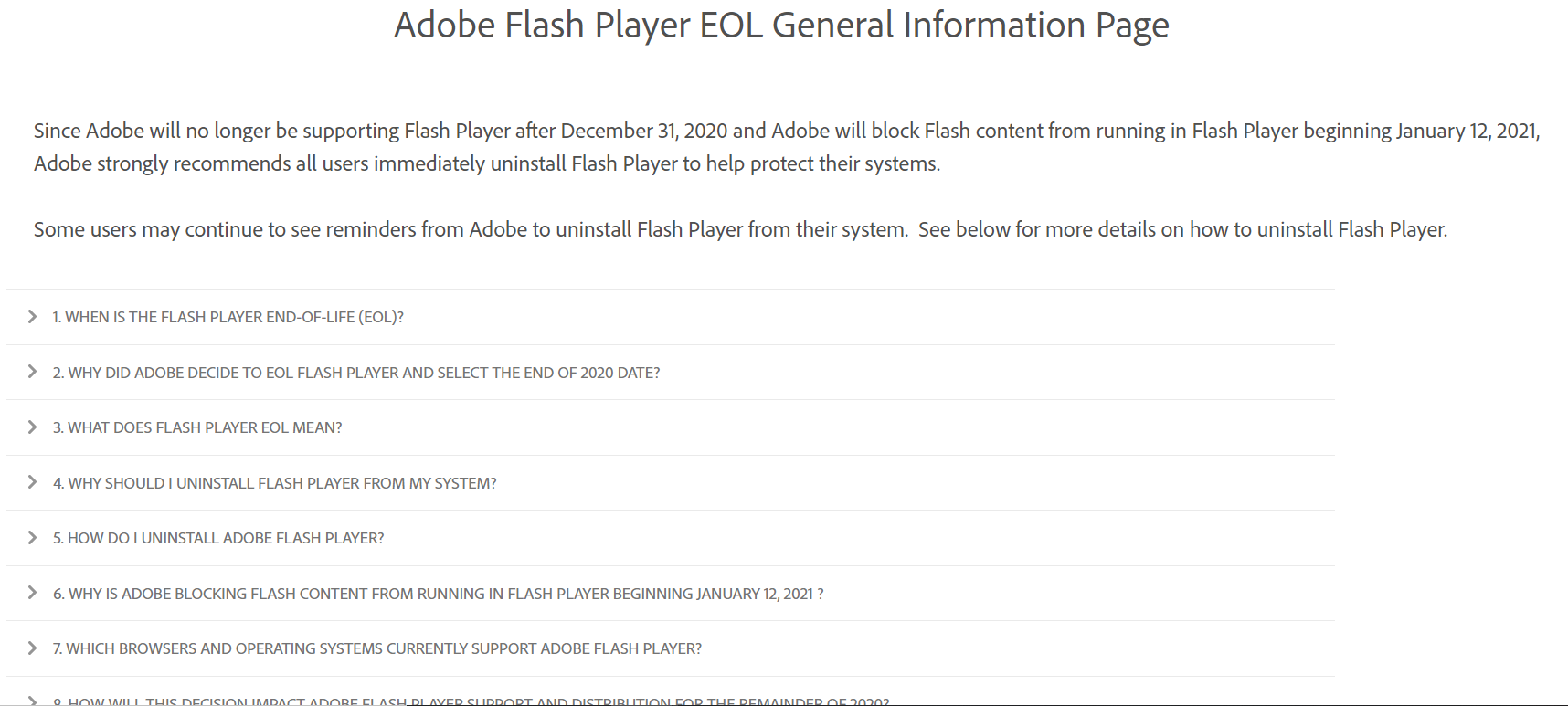 Adobe Flash 寿命将尽