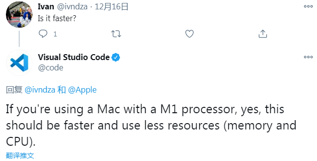 Visual Studio Code Insiders 已原生支持 Apple Silicon