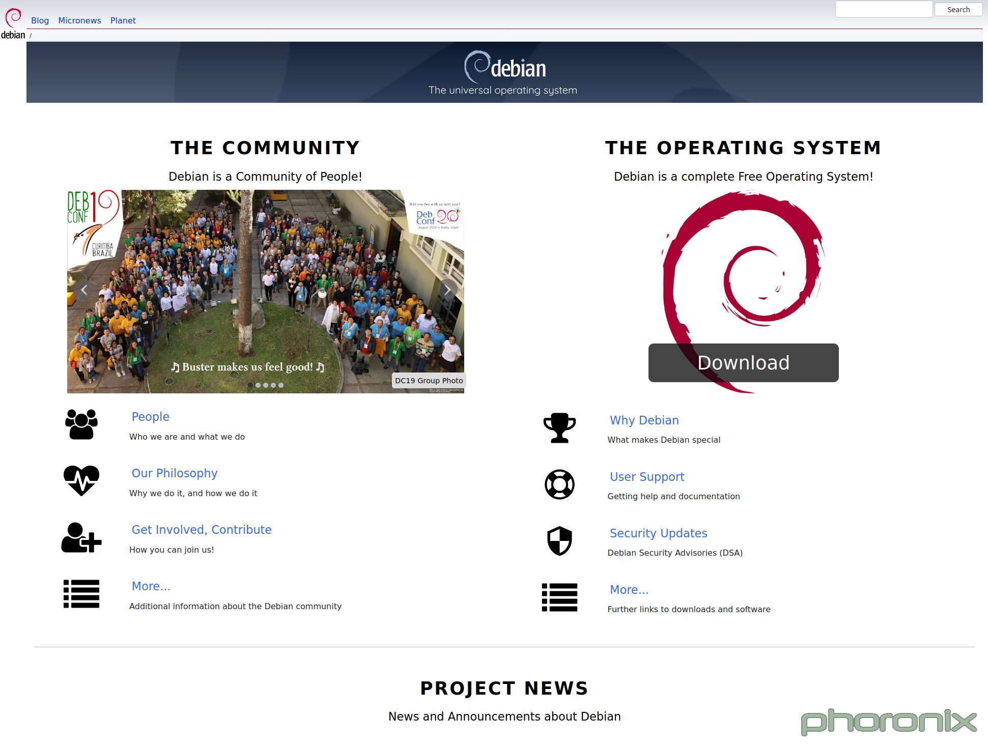 Debian 项目主页换肤