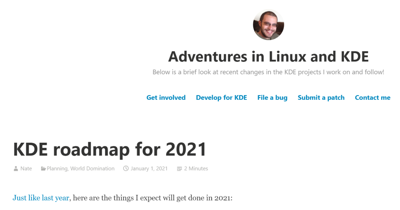 KDE 公布 2021 年路线图