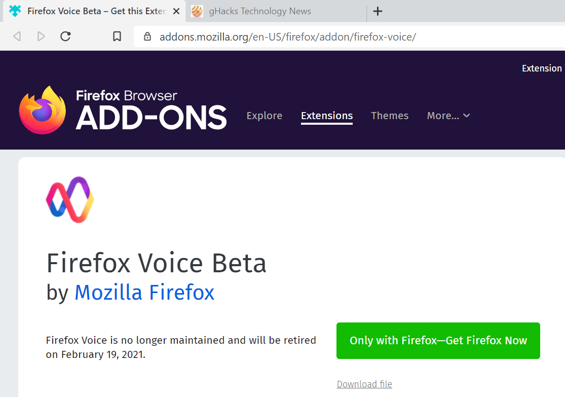 Mozilla 将停用两个官方扩展，并于 2 月 19 日自动卸载