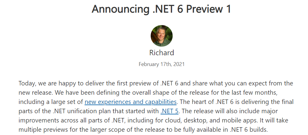.NET 6 Preview 1 发布：继续推进统一多平台目标、改进对 ARM64 的支持