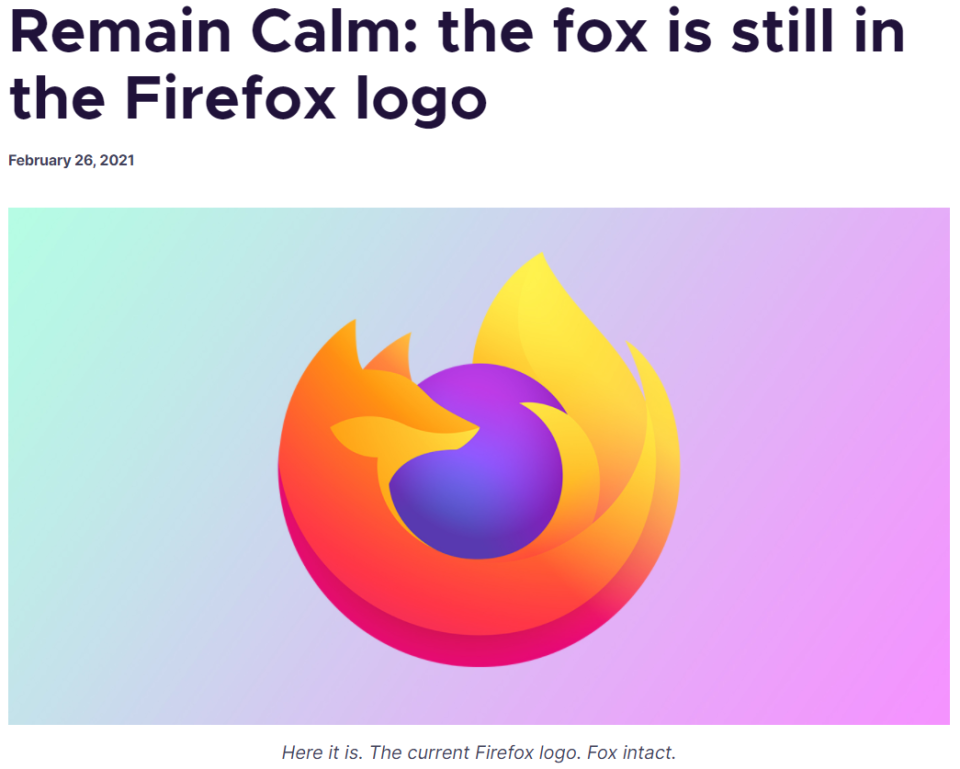 The Firefox Logo Still Contains The Little Fox Code World