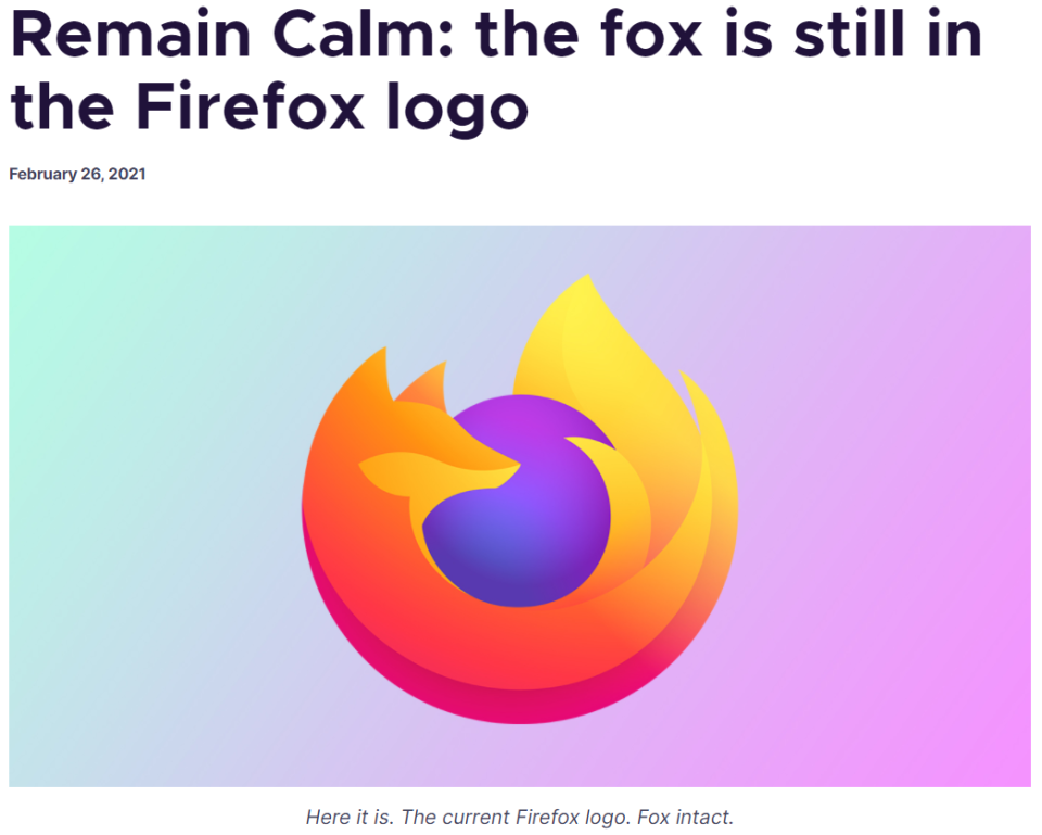 Firefox logo 仍包含小狐狸