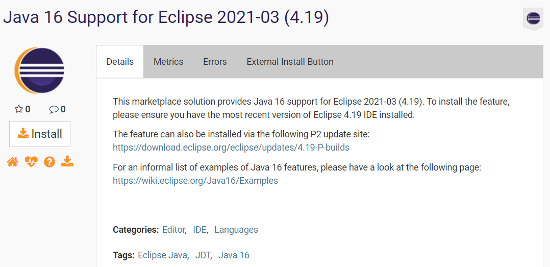 集成开发环境Eclipse 4.19 稳定版发布