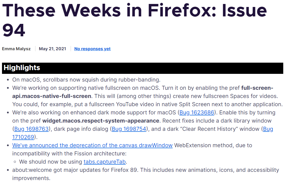 Mozilla 正在优化 Firefox 在 macOS 上的使用体验