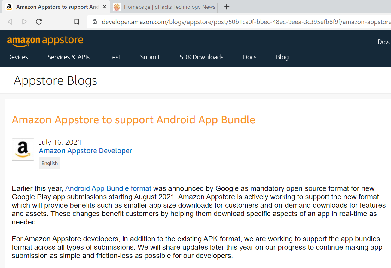 Windows 11 运行 Android 应用得到保障，亚马逊应用商店将支持 AAB