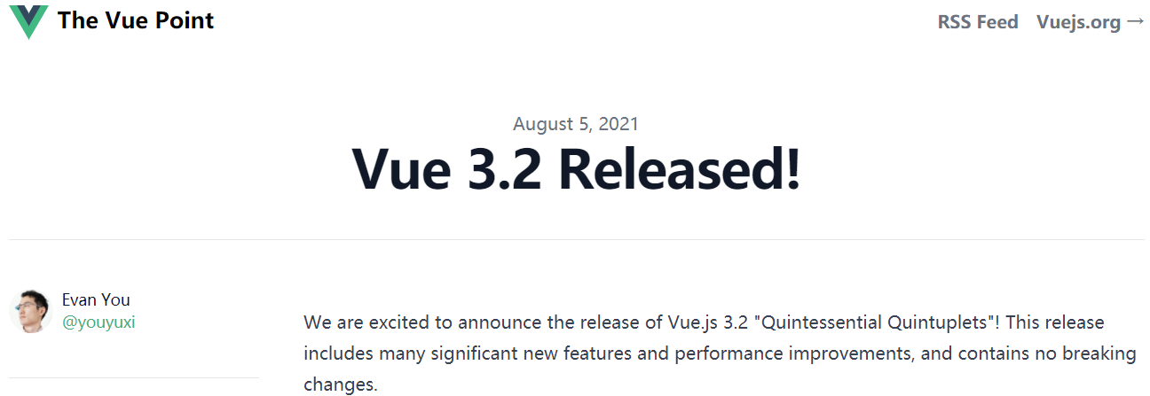 Vue 3.2 正式发布，尤雨溪：<script setup> + TS + Volar = 真香