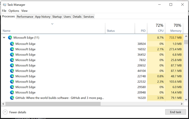 微软改进 Edge 浏览器在 Windows 11 任务管理器中的展现方式