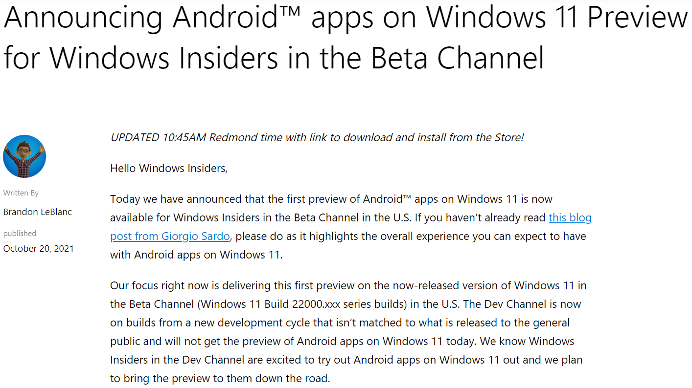 Windows 11 已支持运行 Android 应用