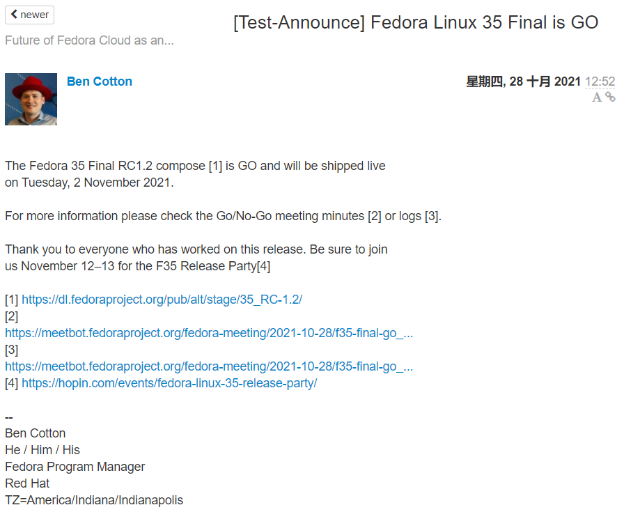 Fedora 35 将于下周正式发布