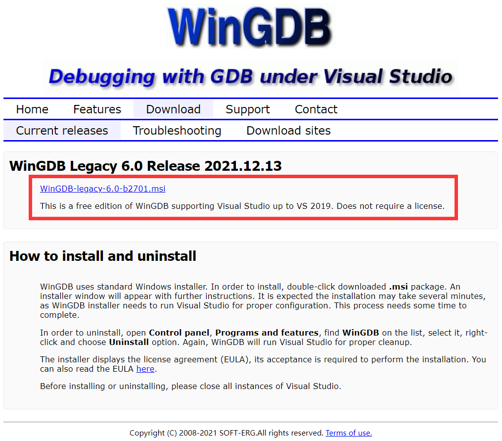 WinGDB 从 2021 年 12 月 13 日开始成为免费软件