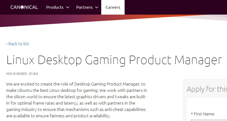 Canonical 招游戏产品经理，欲使 Ubuntu 成为最佳 Linux 游戏桌面