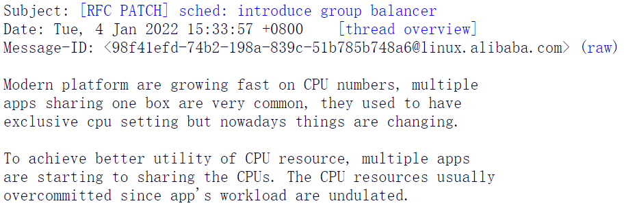 阿里巴巴关于 Linux 内核调度器的提案：Group Balancer