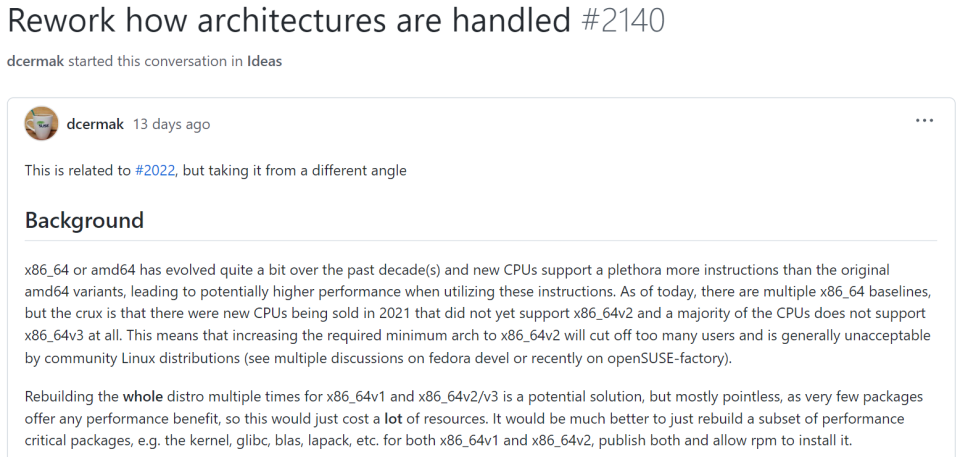 OpenSUSE 开发者讨论对 x86_64 微架构的支持级别