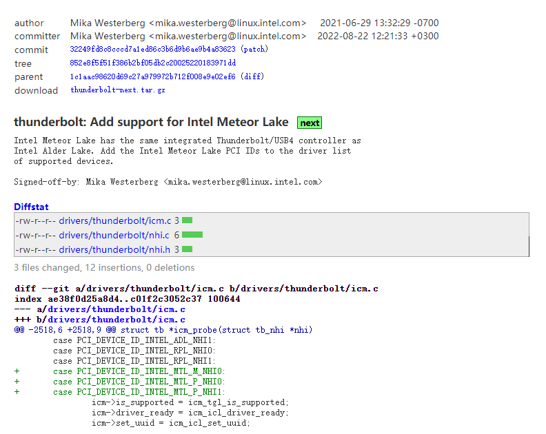Linux 6.1 将提供英特尔 Meteor Lake Thunderbolt 支持
