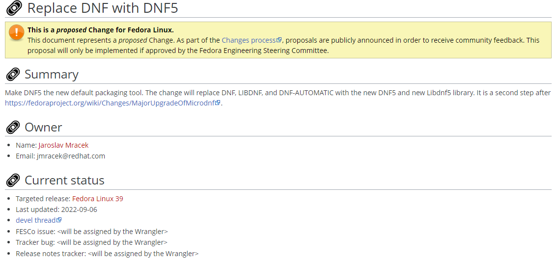 Fedora 39 将使用 DNF5 作为默认打包工具