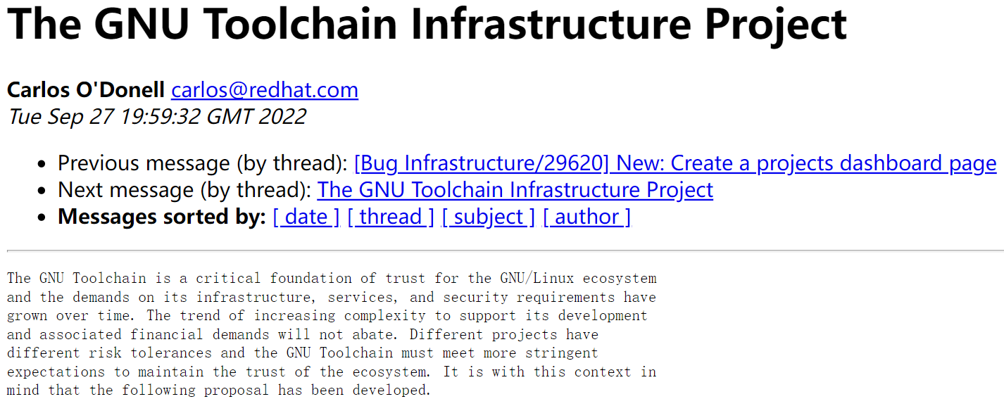 GNU Toolchain 负责人支持将基础设施迁移到 Linux 基金会