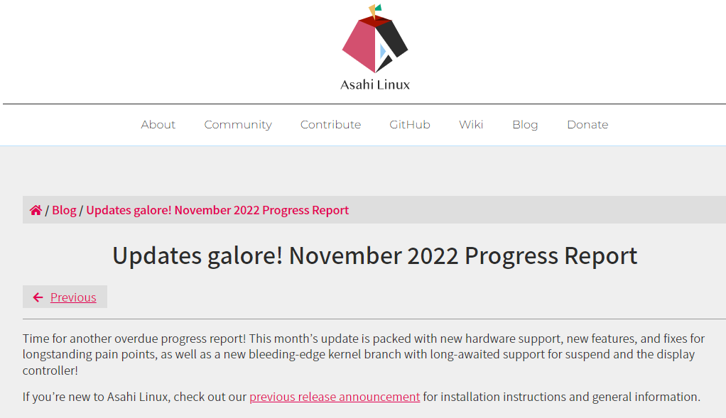 Asahi Linux 适配 Apple 芯片进度：支持键盘背光，USB 接口升级