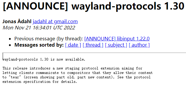 Wayland 1.3 发布