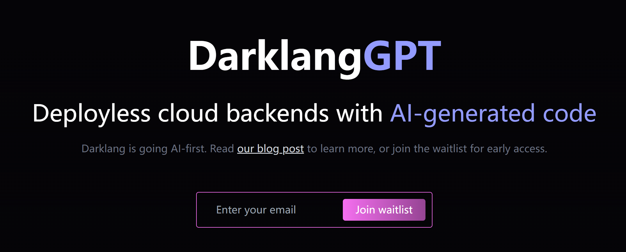 Dark 语言将被重构成 DarklangGPT，主要让 AI 写代码