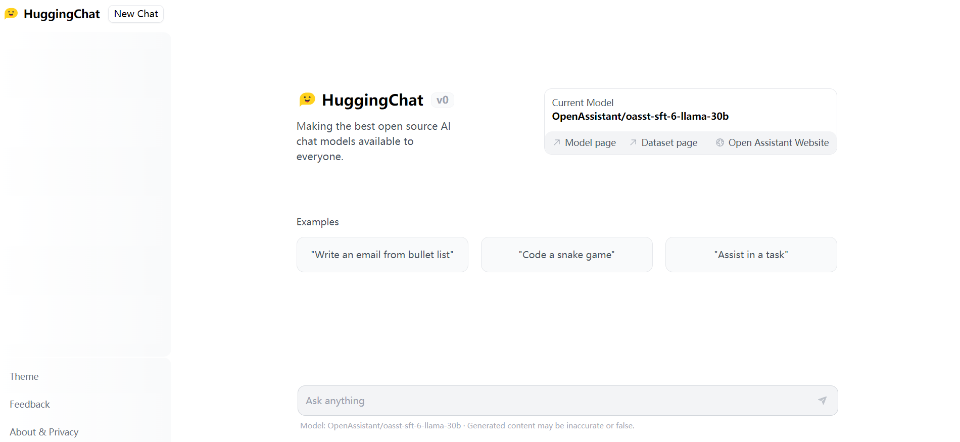 Hugging Face 发布对话式 AI 产品：HuggingChat