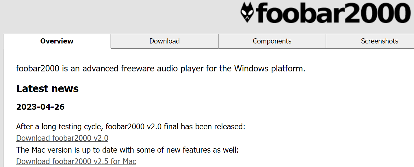 foobar2000 正式发布 2.0