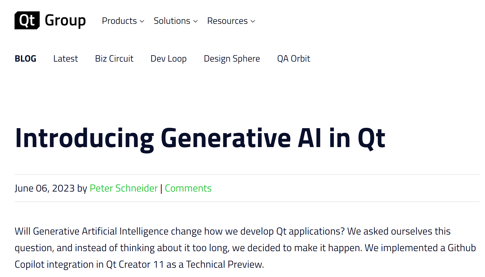 Qt 引入生成式 AI， Qt Creator 已接入 GitHub Copilot
