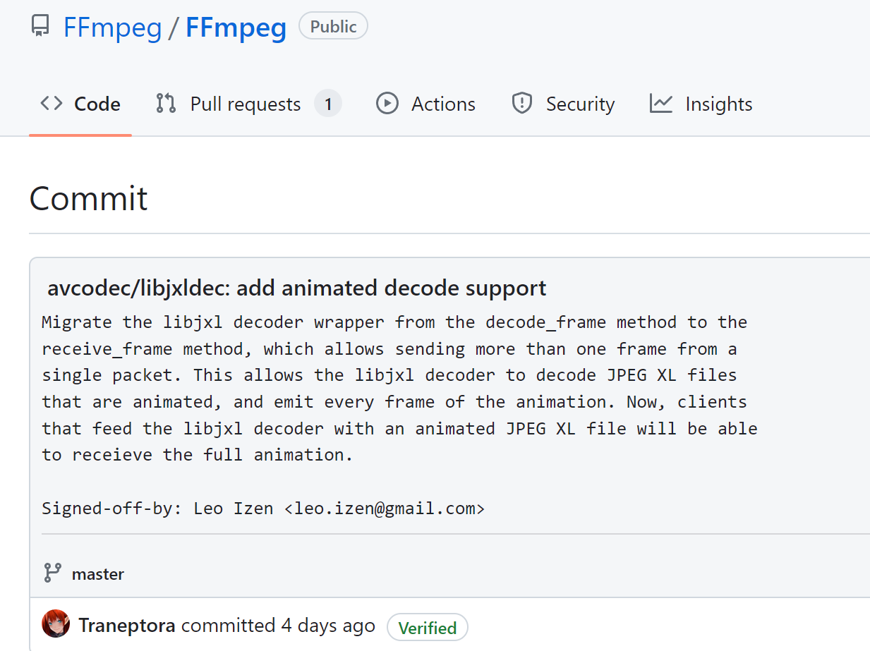 FFmpeg 已支持动画 JPEG-XL 格式