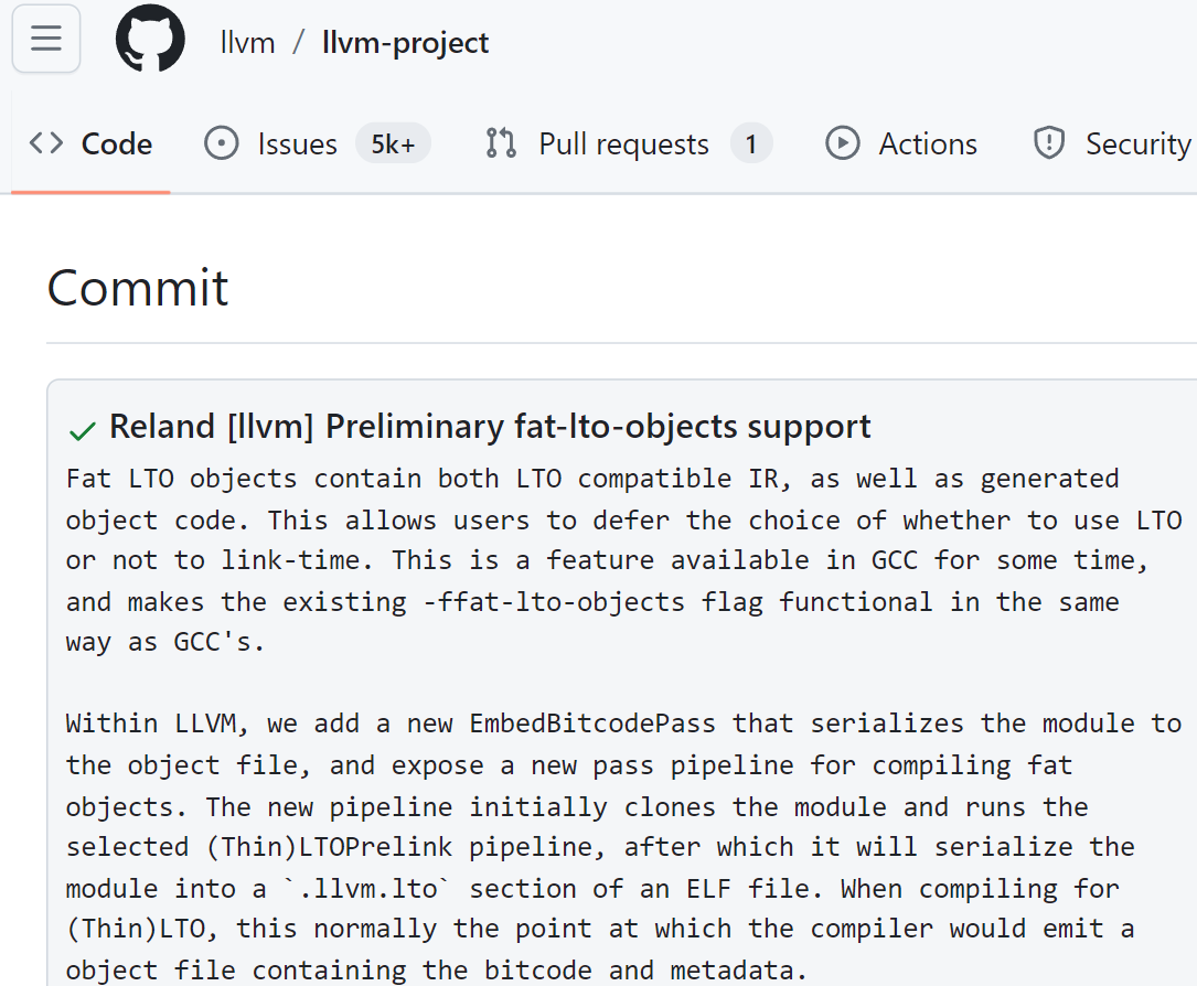 LLVM 初步支持 Fat LTO 对象