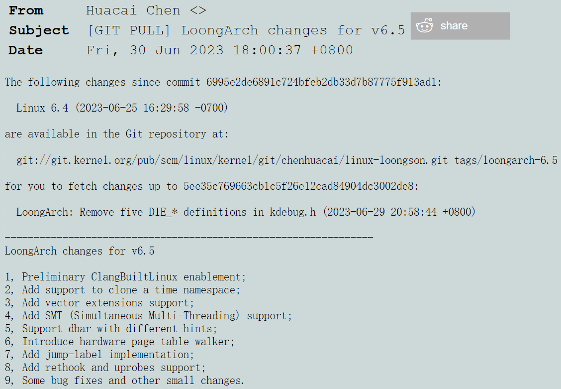 Linux 6.5 支持龙芯 3A6000 处理器