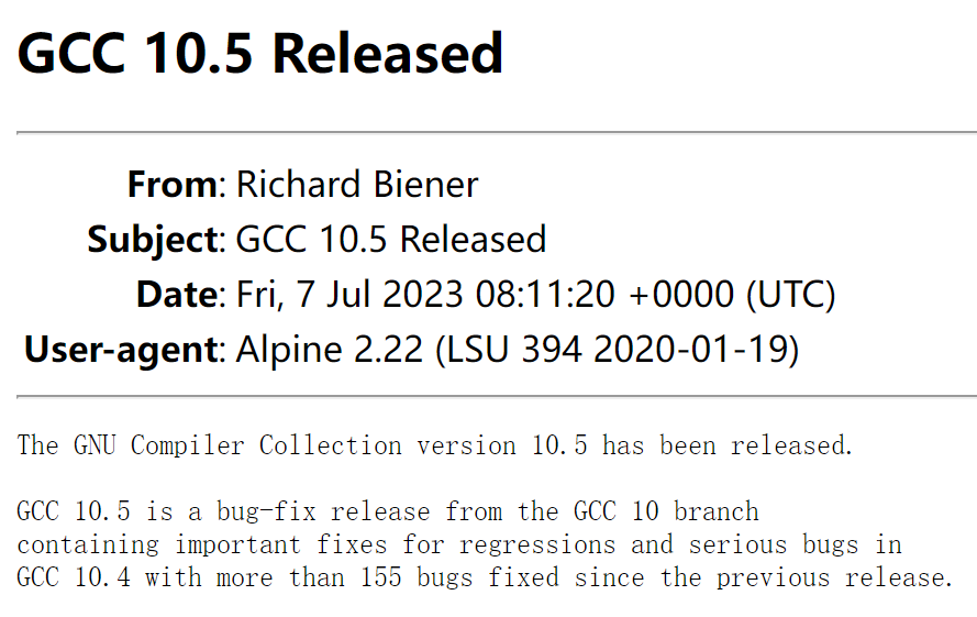 GCC 10.5 发布