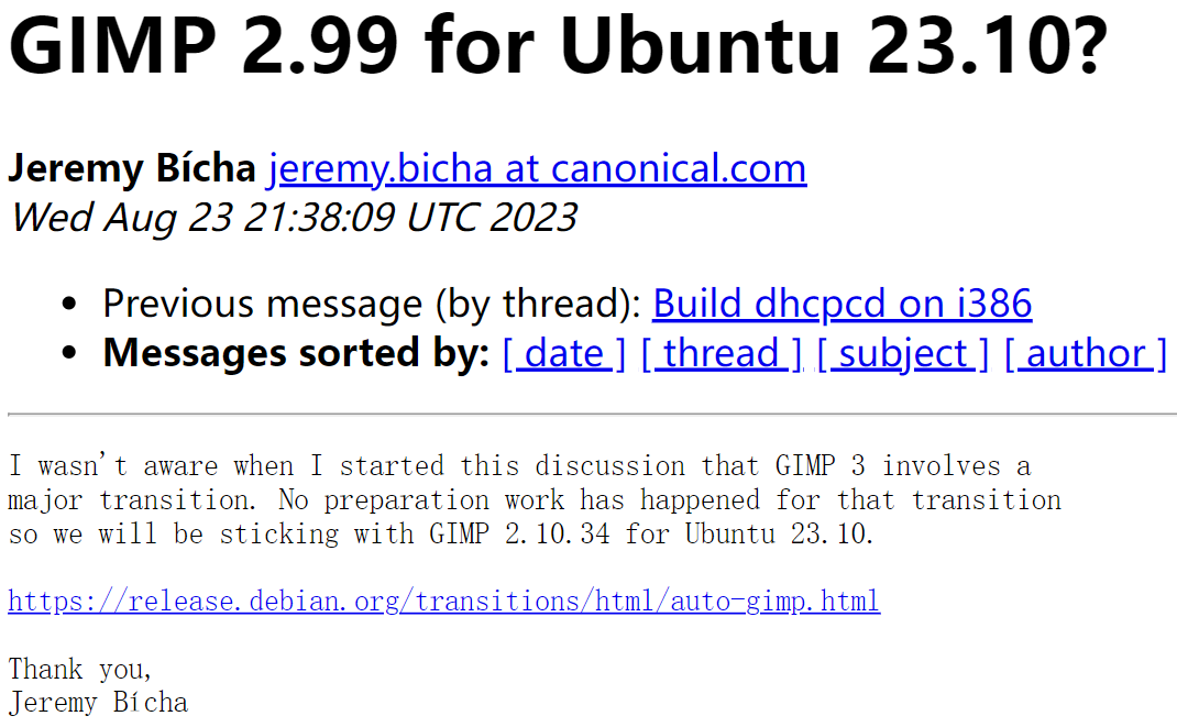 Ubuntu 23.10 不会预装 GIMP 3.0 测试版