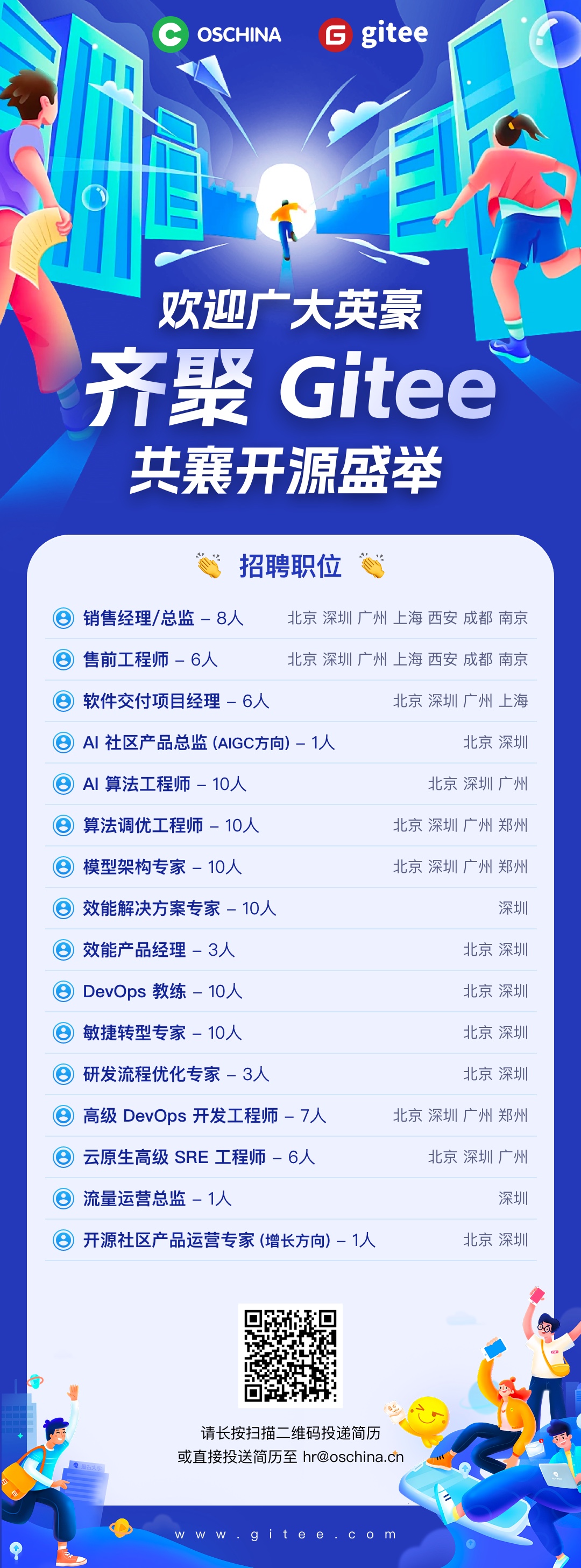 开源中国将在年末推出大模型托管平台，大量人才招募中