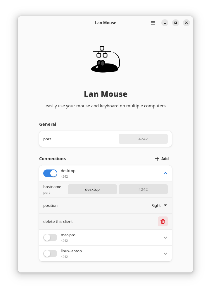 Lan Mouse —— 键鼠共享软件