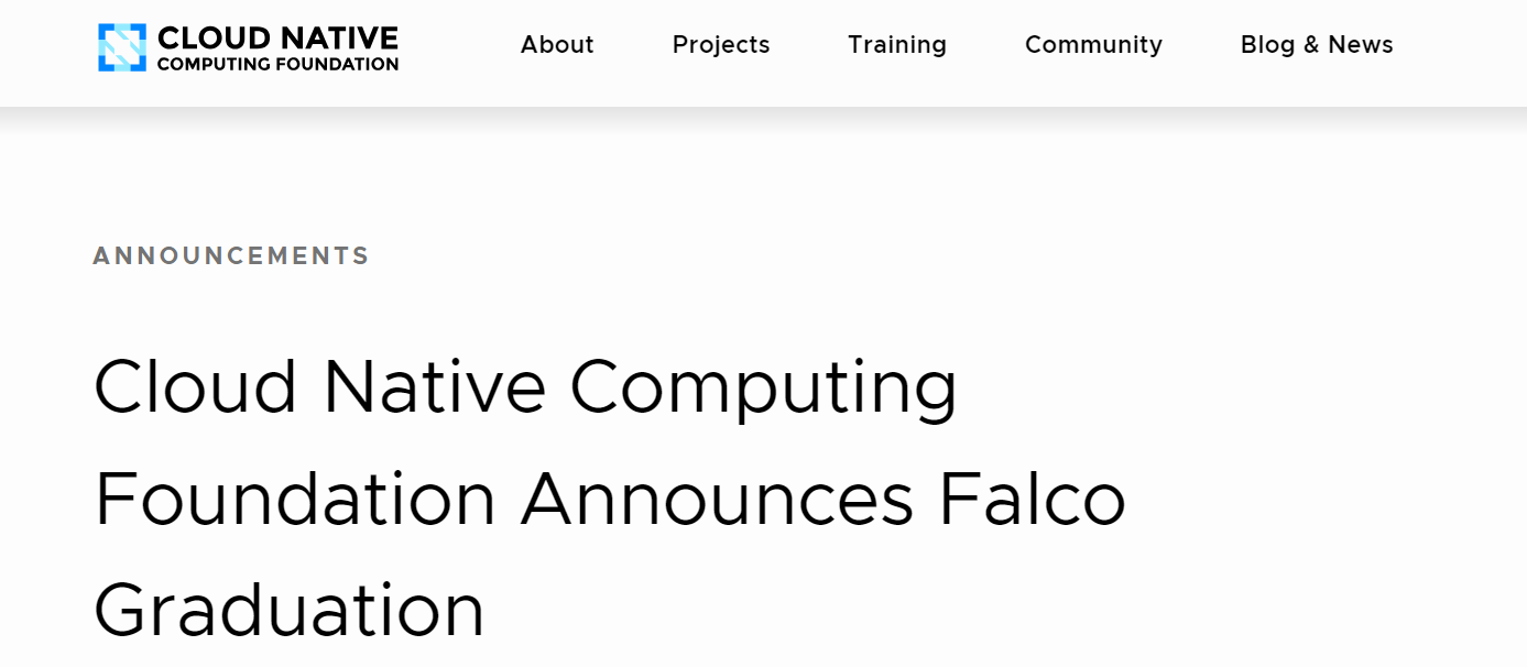 CNCF 宣布 Falco 毕业
