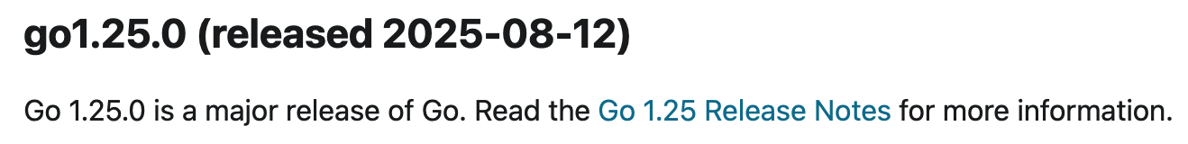 Go 1.25 正式发布